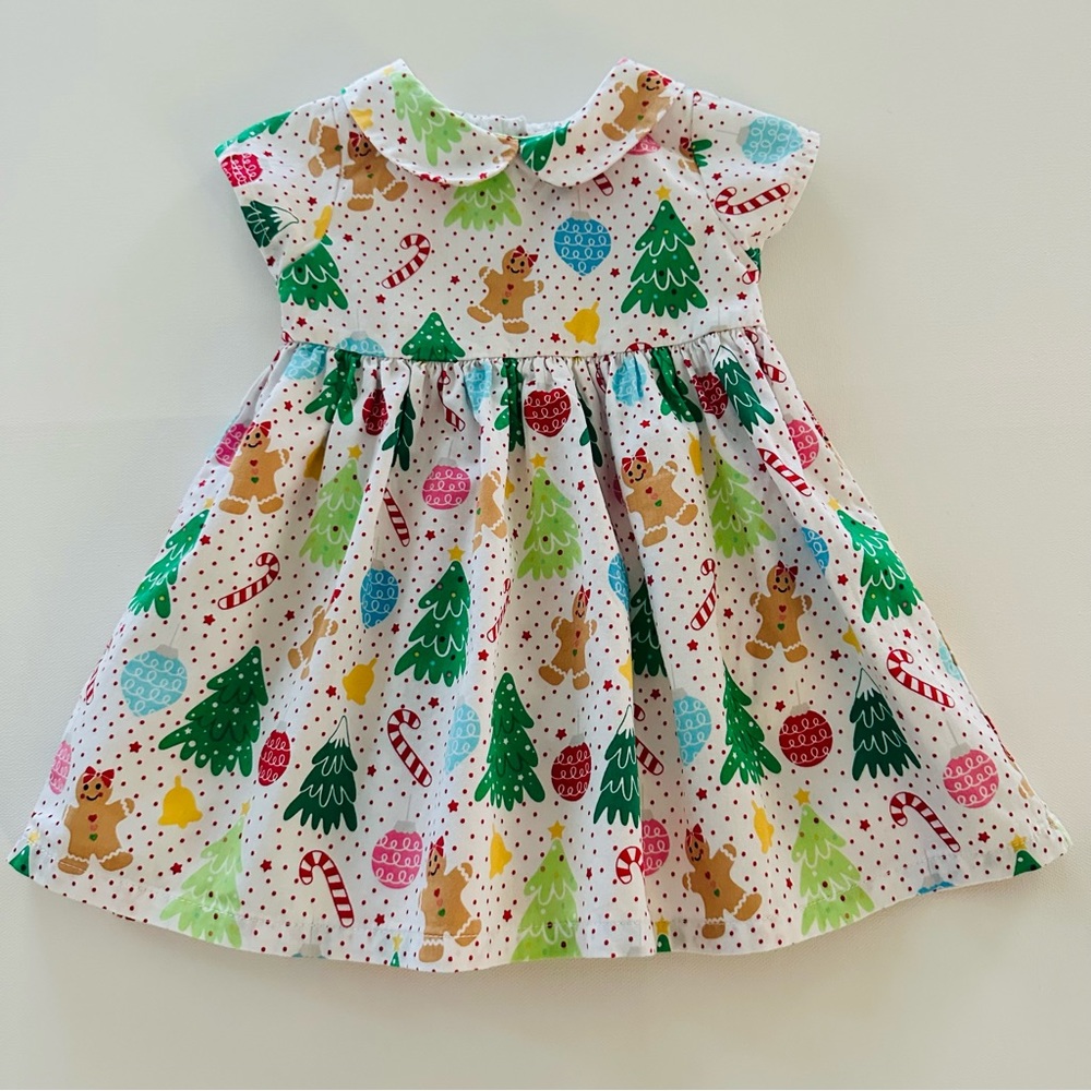Good Lad 12 Months Baby Girl Holiday Christmas Dress Gingerbread Tree